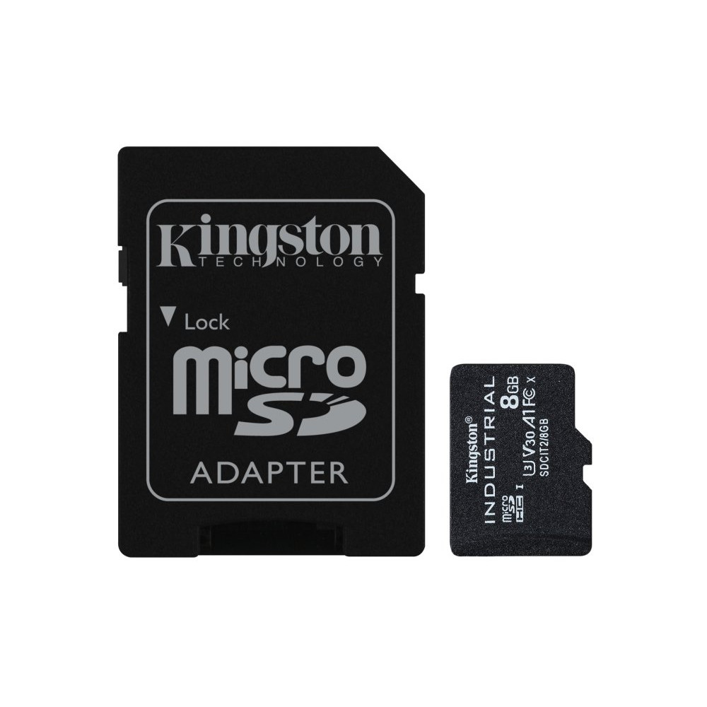 KINGSTON 8GB microSDHC Industrial C10 A1 pSLC Card + SD Adapter