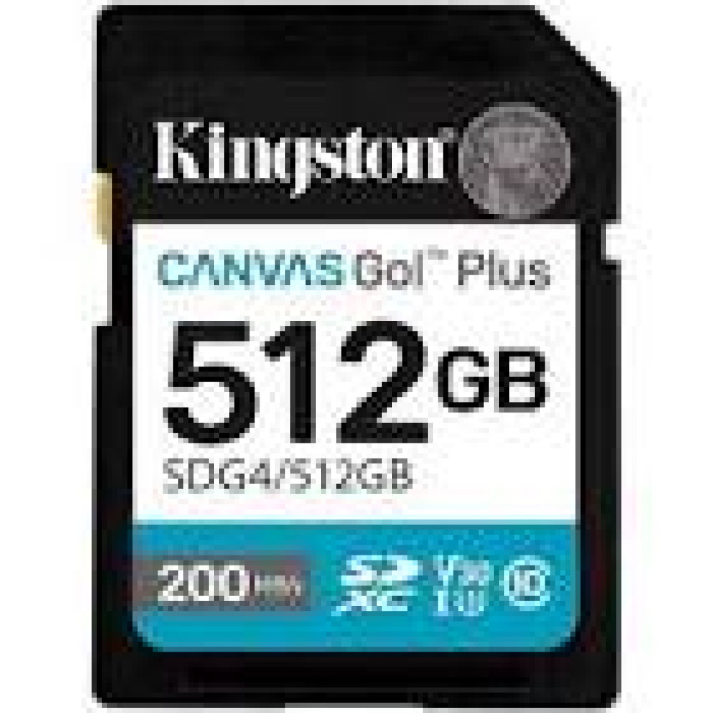 KINGSTON 512GB SDXC Canvas Go Plus Gen4 200MB/s C10 UHS-I U3 V30