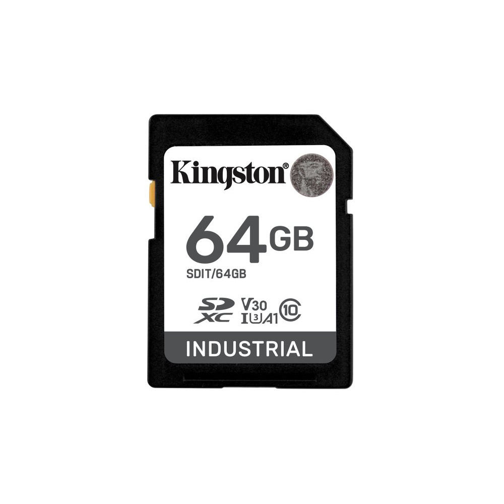KINGSTON 64GB SDXC Industrial -40C to 85C C10 UHS-I U3 V30 A1 pSLC