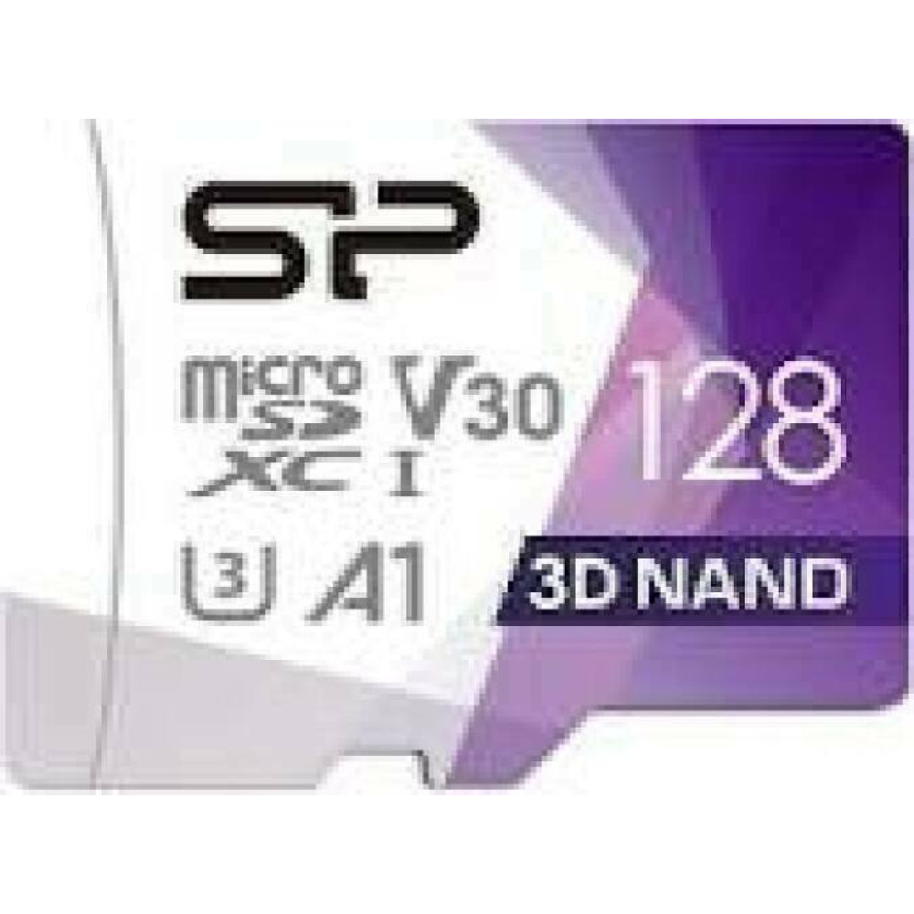 SILICON POWER memory card Micro SDXC 128GB UHS-I U3 V30 +adapter up to 100MB/s