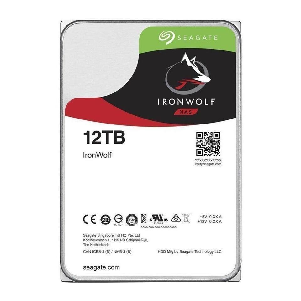 Bundle SEAGATE NAS HDD 2x12TB IronWolf 7200rpm 6Gb/s SATA 256MB cache 3.5inch 24x7 CMR for NAS and RAID Rackmount Systeme BLK