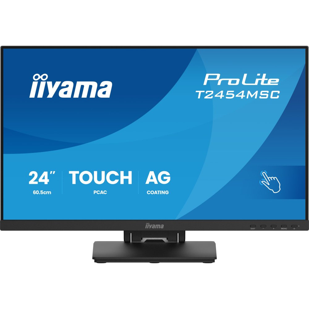 IIYAMA T2454MSC-B3AG 24inch InCell PCAP 10P Touch Anti Glare 25perc Haze 1920x1080 IPS-panel Slim Bezel Speakers DisplayPort