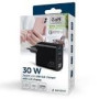 GEMBIRD 3-port 30W GaN USB fast charger 2x USB-A + USB -Type-C LCD black