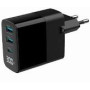GEMBIRD 3-port 30W GaN USB fast charger 2x USB-A + USB -Type-C LCD black