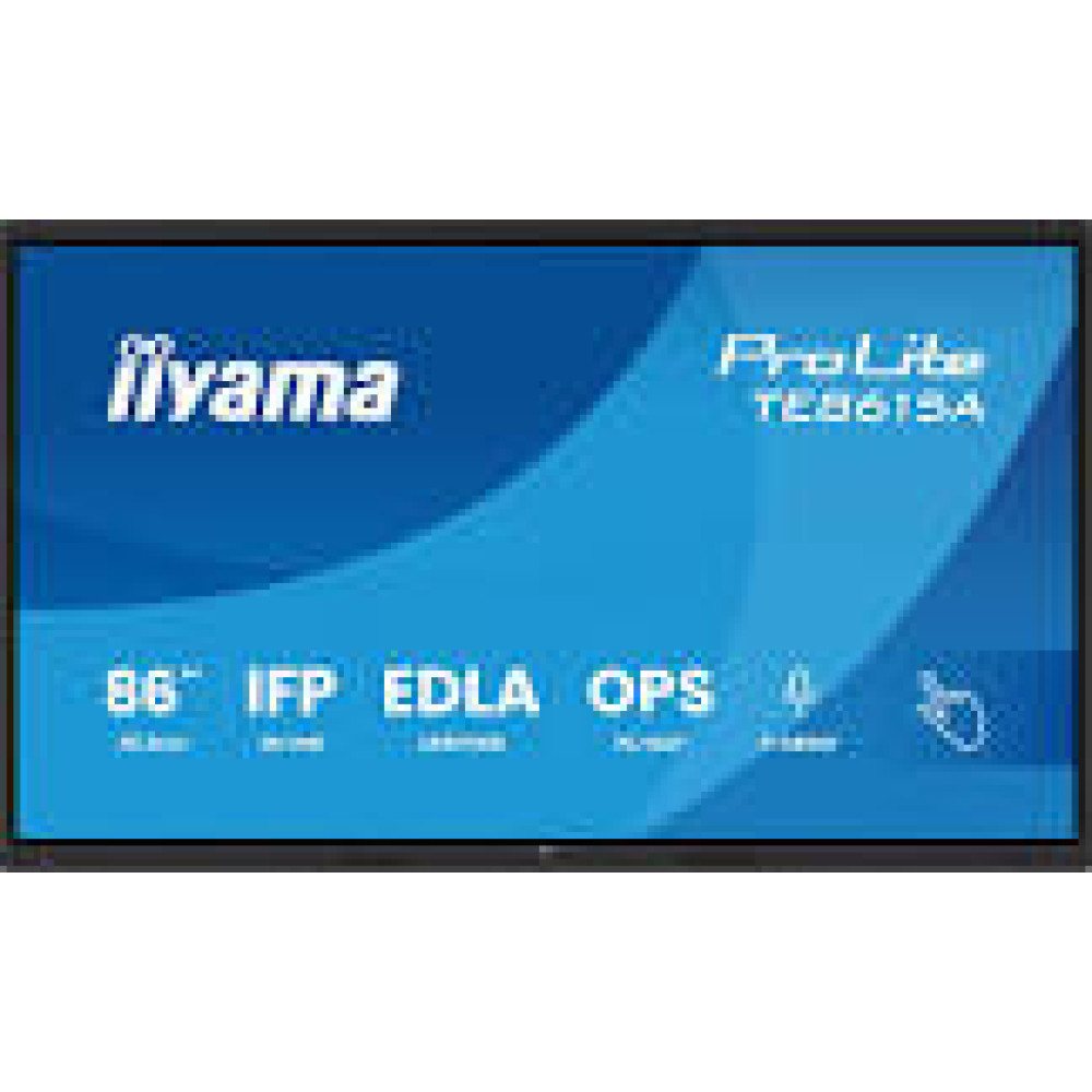 IIYAMA TE8615A-B1AG 86inch Stylish IFP iiWare21E 3840x2160 UHD IPS Android 14 16/128GB 2xHDMI DP 2xUSB-C VESA 600x400 IIYAMA TE8615A-B1AG 86inch Stylish IFP iiWare21E 3840x2160 UHD IPS Android 14 16/128GB 2xHDMI DP 2xUSB-C VESA 600x400