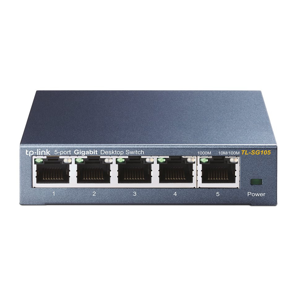 TP-LINK 5-port Metal Gigabit Switch 5 10/100/1000M RJ45 ports supports GMP Snooping IEEE 802.1p QoS Plug and Play metal case