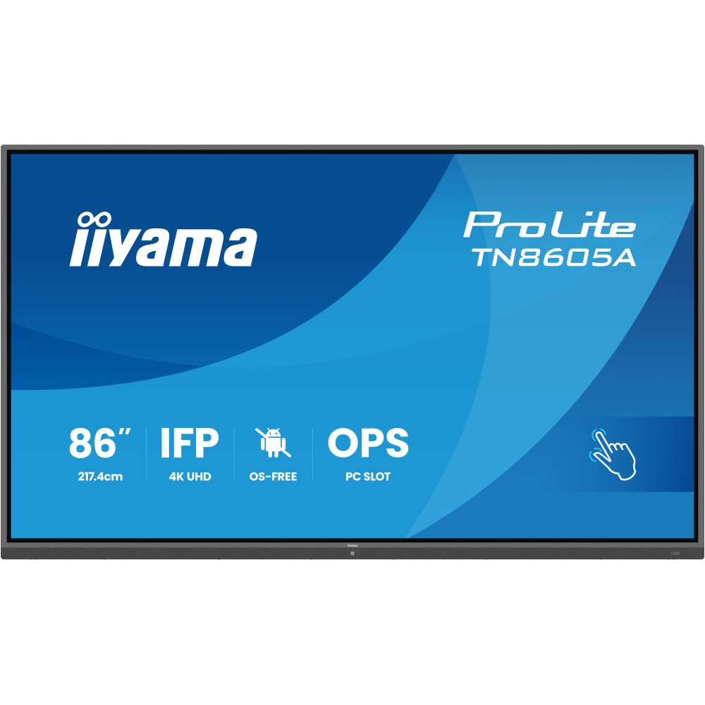 IIYAMA TN8605A-B1AG 86inch IFP OS-free 40-Points DeepContrast IR+ with Zero Gap - Air bonding Anti-glare and Bacteria coating