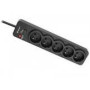 TRACER PowerGuard PRO 1.8m Black 5 sockets. 5 buttons power strip