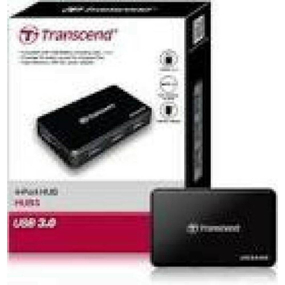 TRANSCEND USB 3.0-Hub with Fast Charging Port for iPad Black