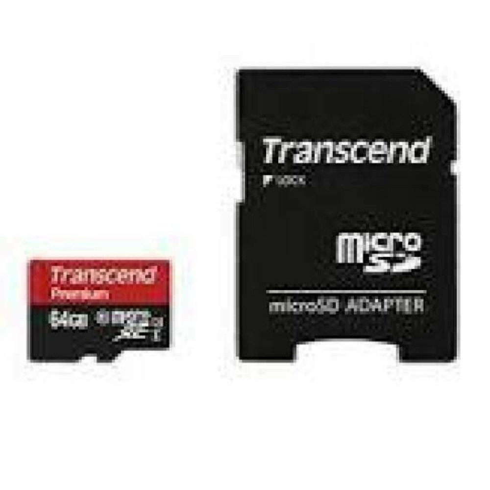 TRANSCEND 64GB microSDXC I Class 10 U3 V30 MLC with Adapter