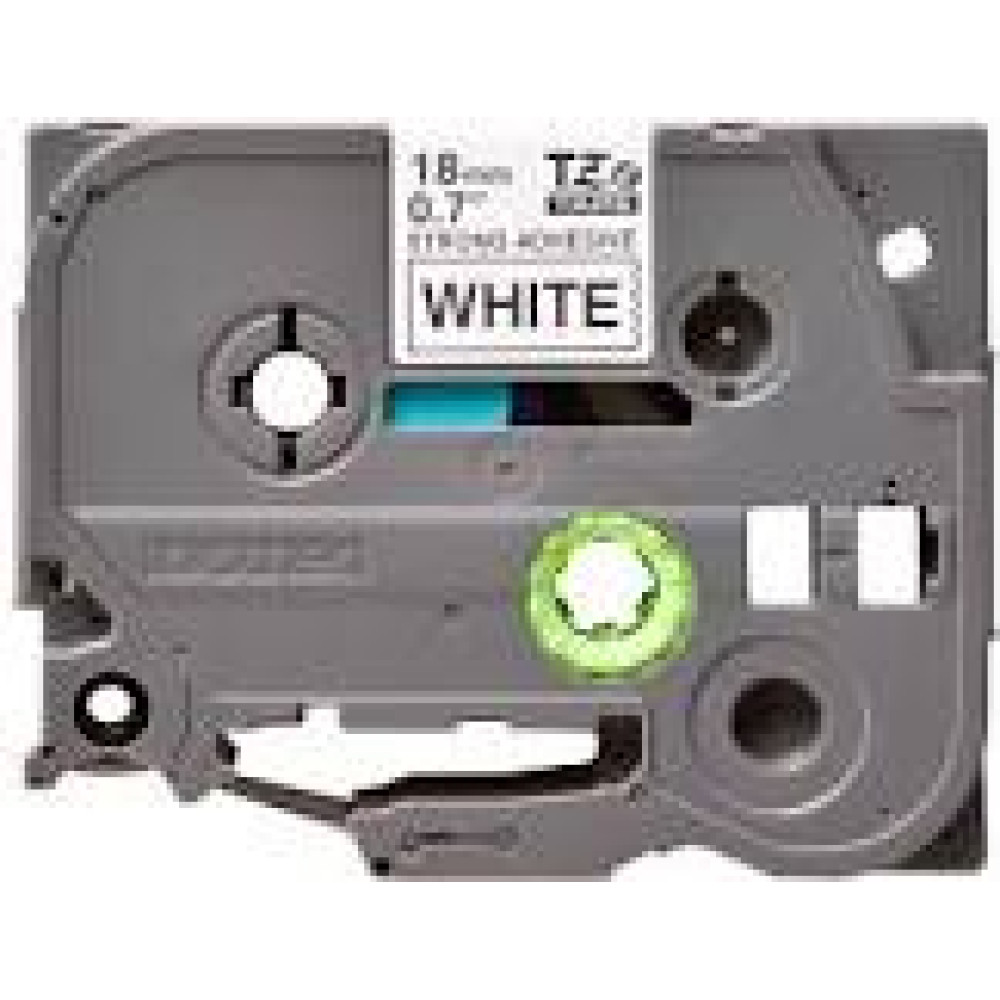 BROTHER TZES241 18mm BLACK ON WHITE ADHESIVE TAPE