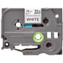 BROTHER TZES241 18mm BLACK ON WHITE ADHESIVE TAPE