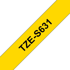 BROTHER P-Touch TZE-S631 black on yellow 12mm extra gluey BROTHER P-Touch TZE-S631 black on yellow 12mm extra gluey