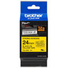 BROTHER TZES651 24mm BLACK ON YELLOW ADHESIVE TAPE
