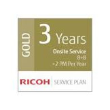 RICOH 3 Year Service Plan: Onsite Service - 8 Hour + 8 Hour Fix +2 Preventative Maintenance per Year Mid-Vol Production Scanners