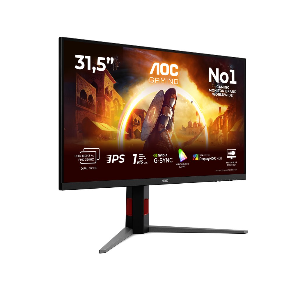 AOC U32G4U Monitor gaming 31.5inch 3840x2160 16:9 Fast IPS 160Hz HAS 130mm HDMI x 2x 2.1 DP x 1x 1.4