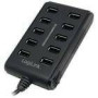 LOGILINK UA0125 10-Port USB2.0 Hub with switch ON / OFF