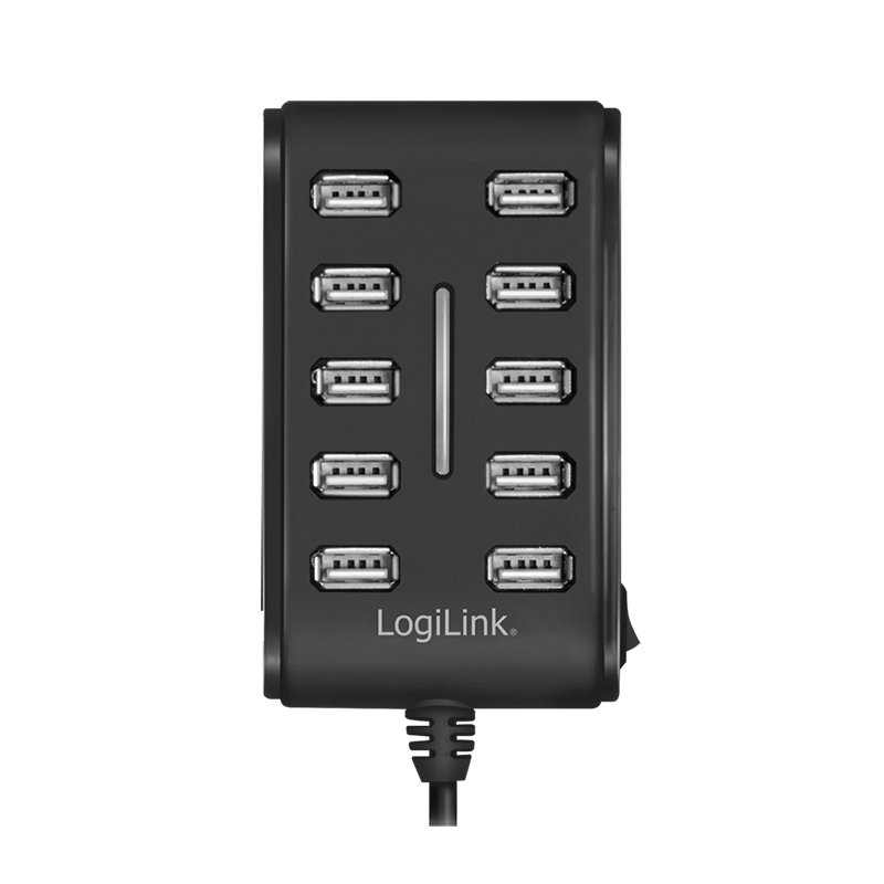 LOGILINK UA0125 10-Port USB2.0 Hub with switch ON / OFF