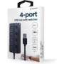 GEMBIRD 4-port USB HUB USB3 x 1 port USB2 x 3 ports silver