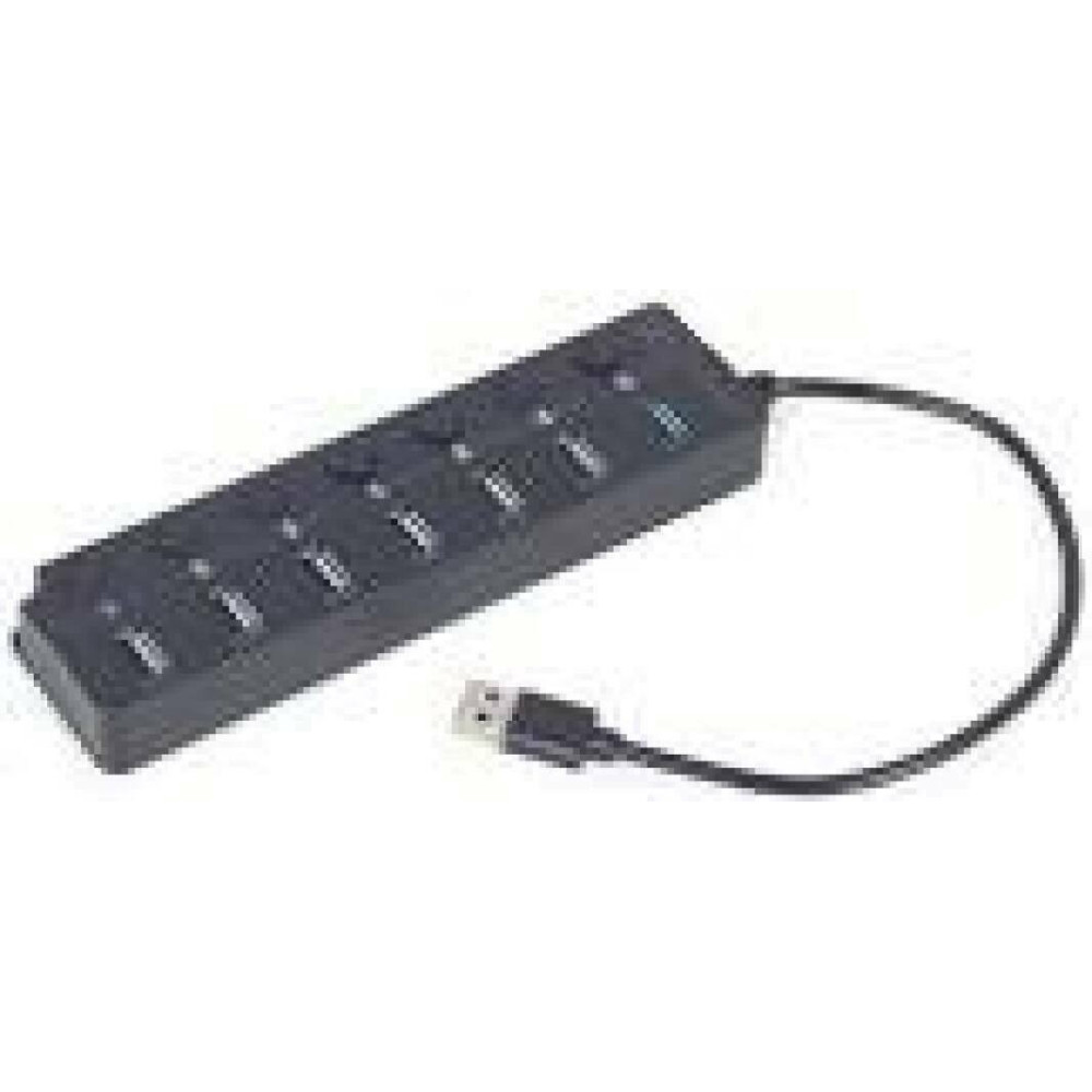 GEMBIRD 7-port USB HUB 1 x USB 3.1 + 6 x USB 2.0 with switches black