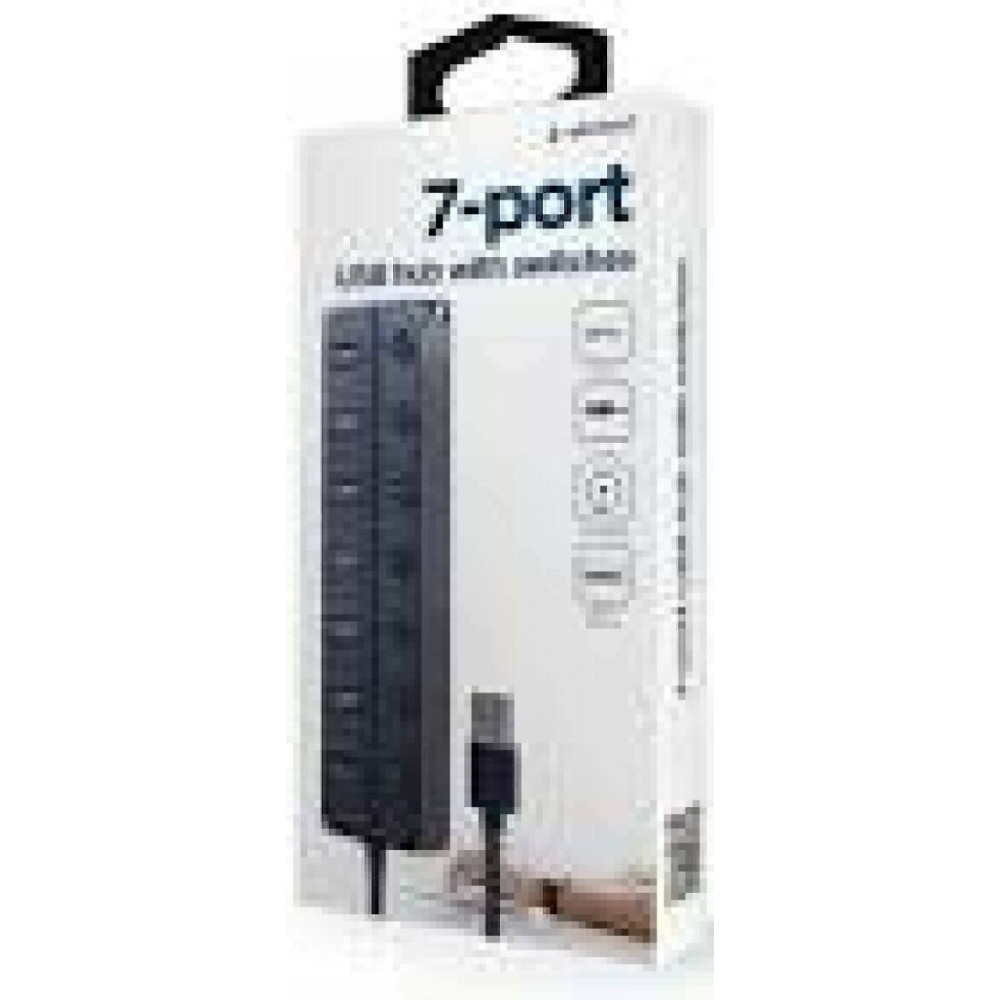 GEMBIRD 7-port USB HUB 1 x USB 3.1 + 6 x USB 2.0 with switches black