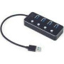 GEMBIRD USB 3.1 Gen 1 4-port hub with switches black