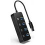GEMBIRD USB 3.1 Gen 1 4-port hub with switches black