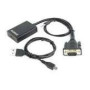 GEMBIRD VGA to HDMI + VGA adapter cable 0.15m black
