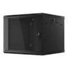 LANBERG Wall mount cabinet 19inch 9U 600x450 steel doors black flat pack