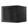 LANBERG Wall mount cabinet 19inch 9U 600x450 steel doors black flat pack