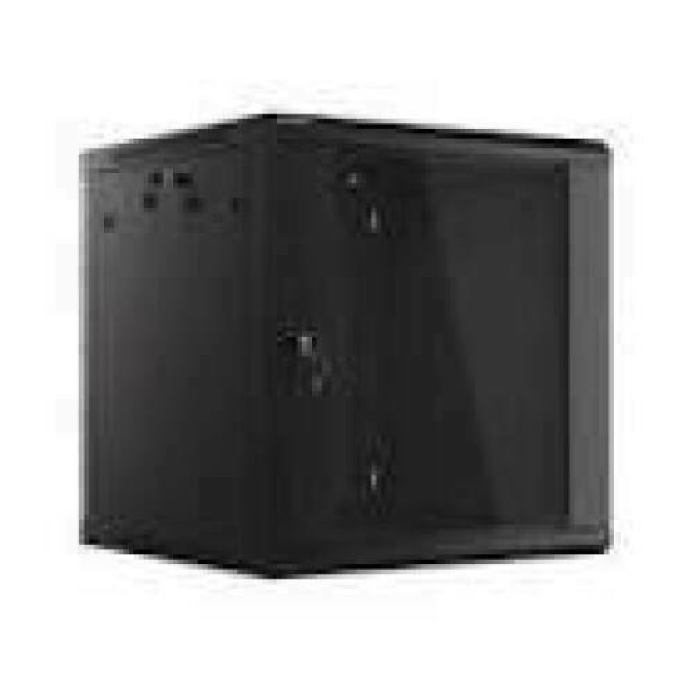 LANBERG Wall mount cabinet 19inch 12U 600x450 steel doors black flat pack