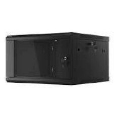 LANBERG Wall mount cabinet 19inch 6U 600x600 steel doors black flat pack