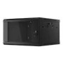 LANBERG Wall mount cabinet 19inch 6U 600x600 steel doors black flat pack