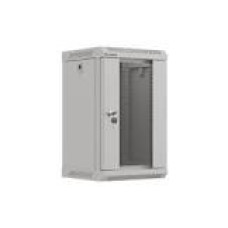 LANBERG Rack Cabinet 10 inch wall-mount 9U 300x300 with glass door grey flat pack