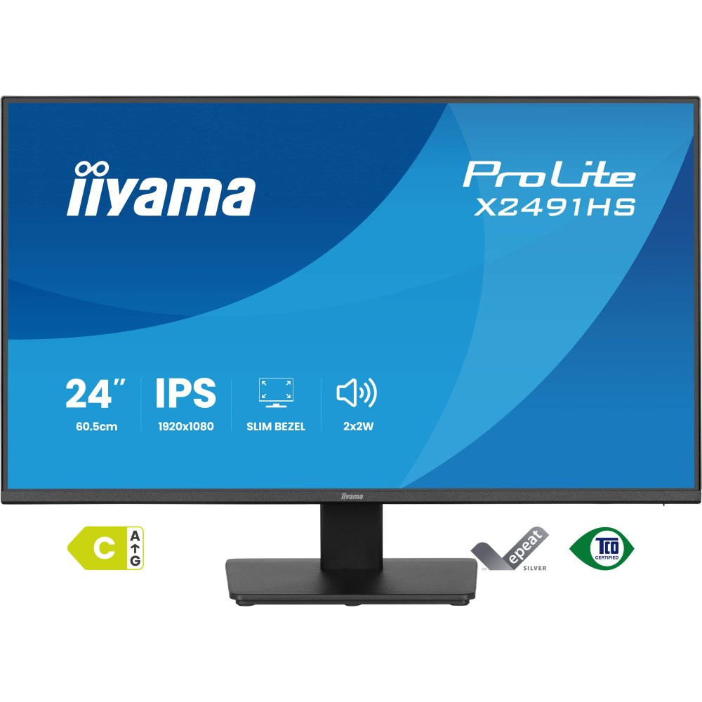 IIYAMA X2491HS-B1 24inch IPS-panel 1920x1080 120Hz 15mc Height Adj. Stand 1ms MPRT 350cd/m HDMI DisplayPort Speakers