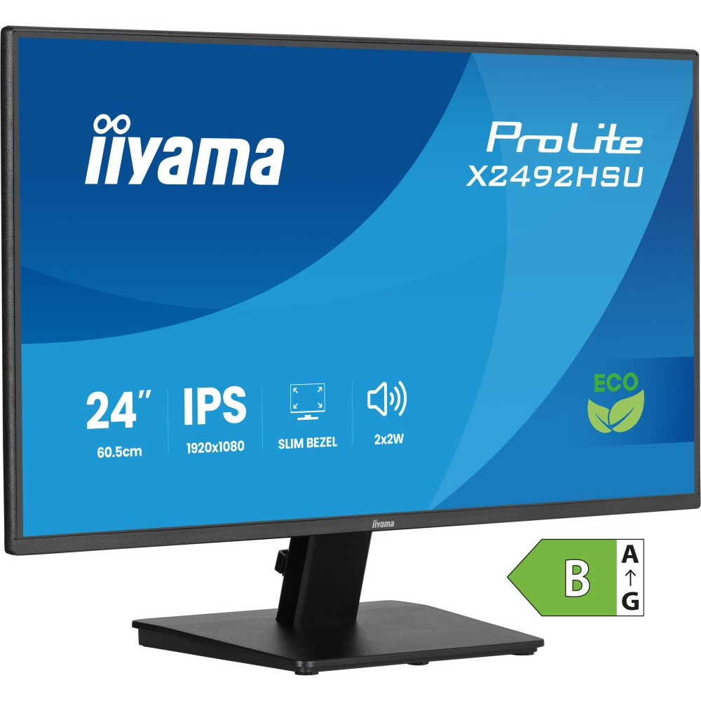 IIYAMA X2492HSU-B1 24inch IPS FHD 4-side slim bezel EyeSafe 2.0 120Hz 300cd/m2 3ms HDMI DP USB 2x3.2 Speakers