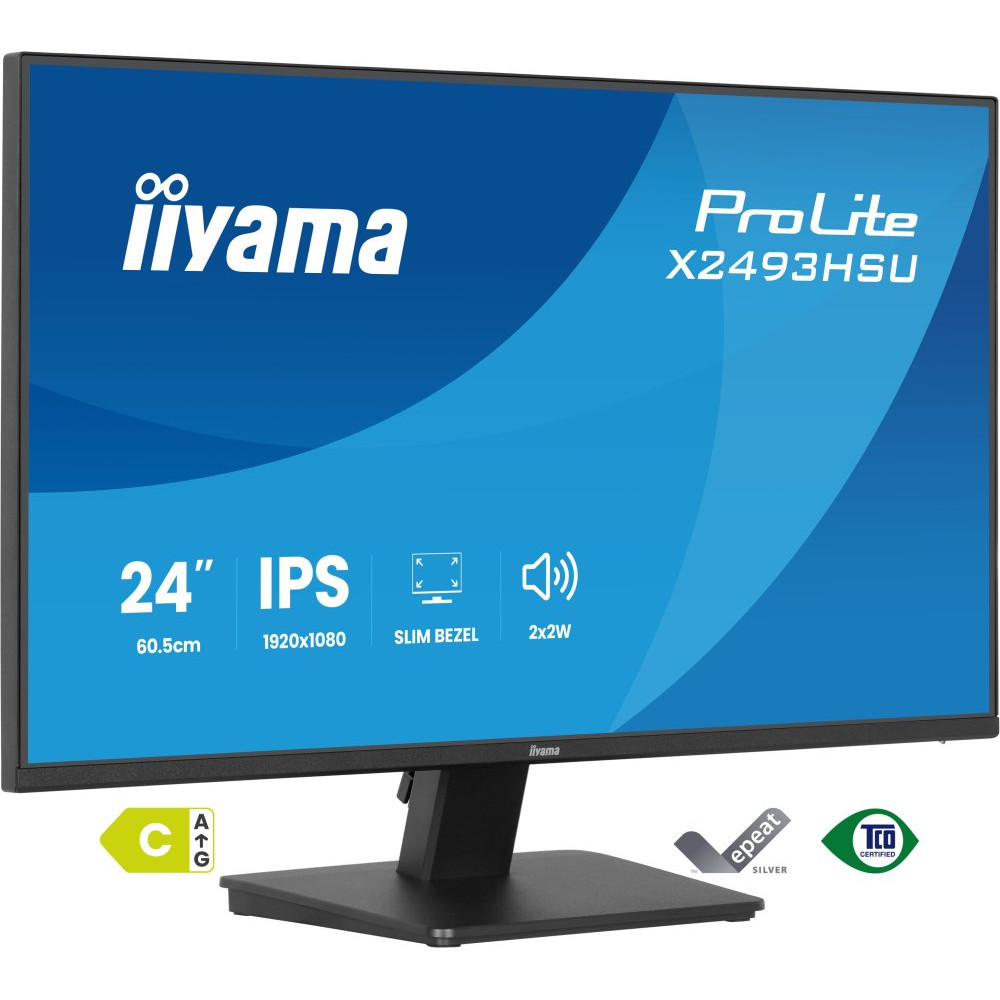 IIYAMA X2493HSU-B1 24inch IPS FHD 120Hz 350cd/m2 1ms 1500:1 HDMI DP USB 2x2.0 Speakers