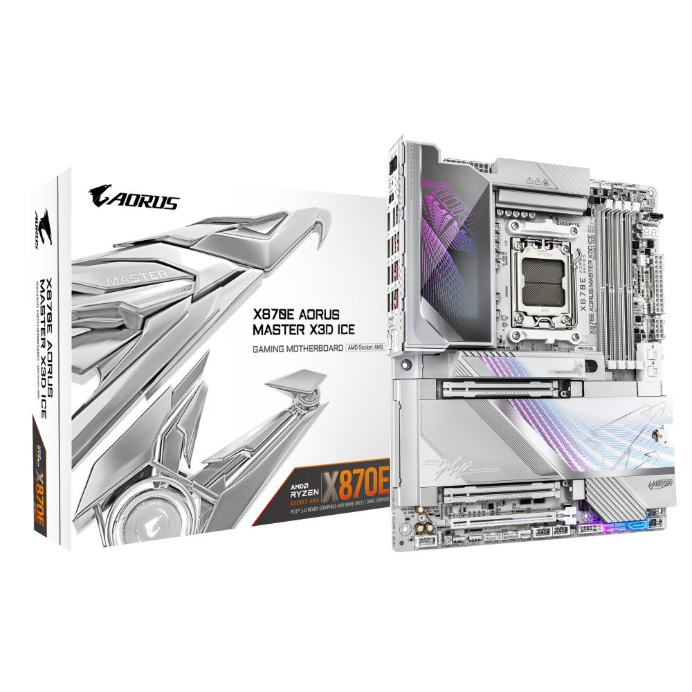 GIGABYTE X870E A MASTER X ICE AM5 4xDDR5 2xSATA 5xM.2
