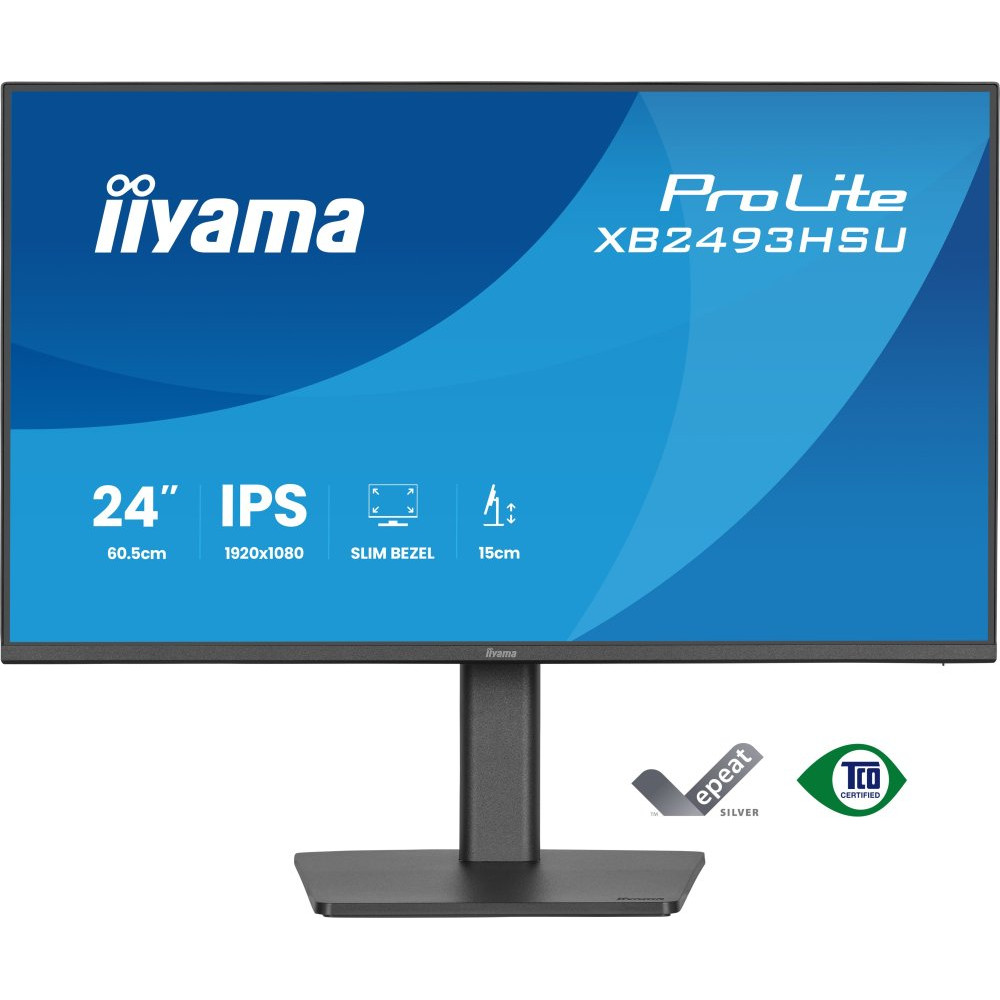 IIYAMA XB2493HSU-B1 24inch IPS FHD 120Hz 350cd/m2 1ms 1500:1 Speakers HDMI DP Speakers USB 2x2.0 15cm Height Adj.