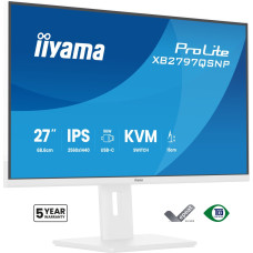 IIYAMA XB2797QSNP-W1 27inch IPS QHD 350cd/m2 1ms HDMI DP USB-C KVM USB HUB 2x3.2+2xType C USB-C Dock Speakers Height Adj