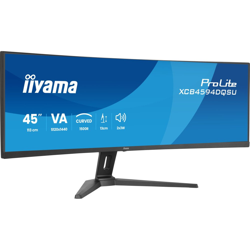 IIYAMA XCB4594DQSU-B1 44.5inch UW Curved VA DQHD 5120x1440 450cd/m2 2ms 2xDP 2xHDMI 2xUSB 3.2 2xUSB Type-C Speakers 13cm Adj. Stand