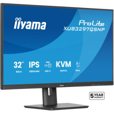IIYAMA XUB3297QSNP-B1 32inch IPS-panel 2560x1440 350cd/m USB-C Dock LAN/95W PD/DP-OUT KVM USB 3x3.2+1xC 1ms