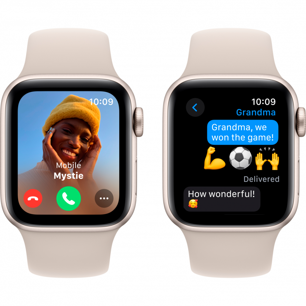 Apple Watch SE GPS 40mm Starlight Aluminium Case with Starlight Sport Band - M/L,Model A2722 MR9V3QI/A