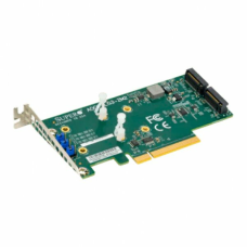 Low Profile PCIe Riser Card supports 2 M.2 Module (Retail)