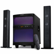 F&D T-200X 2.1 TV Speakers, 70W RMS (17.5Wx2+35W), 2x2'' Satellites (soundbar design) + 8'' Subwoofer, BT 5.0/AUX/USB/FM/Multi-color LED/LED Display/Remote control/Wooden/Black