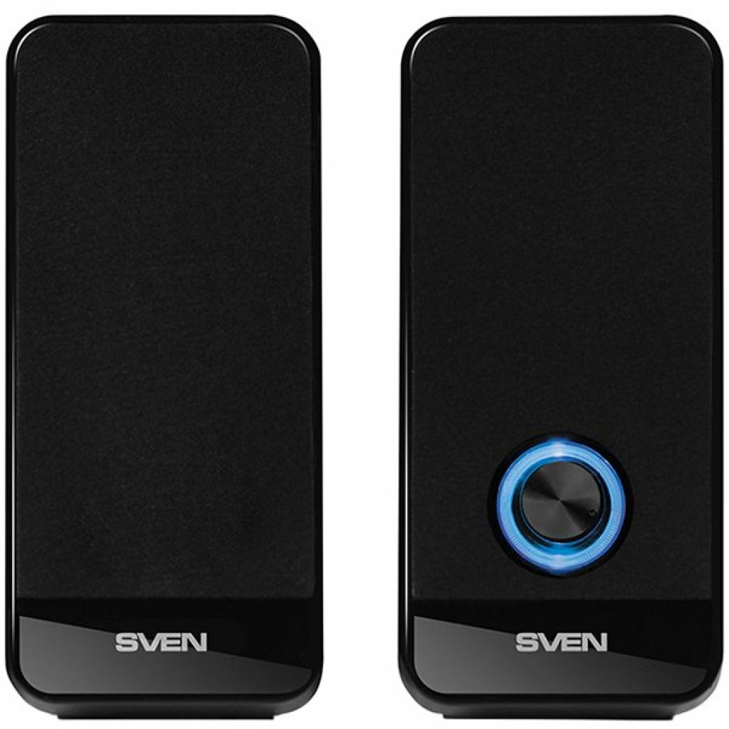 SVEN 320 USB-powered (2x3W); Front power button and the