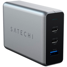 SATECHI 100W USB-C PD Compact Charger- EU ( x2 Type-C / x1 Type-A) (space gray)