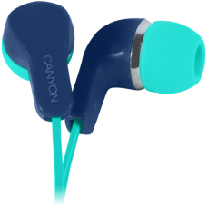 CANYON Stereo Earphones with inline microphone, Green+Blue