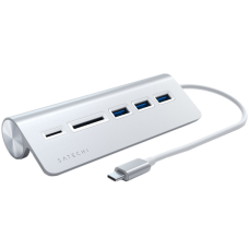 SATECHI Type-C Aluminum USB 3.0 Hub & Card Reader Silver