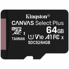 Kingston 64GB micSDXC Canvas Select Plus 100R A1 C10 Single Pack w/o ADP, EAN: 740617298963